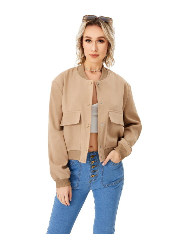 khaki bomber jacket women's