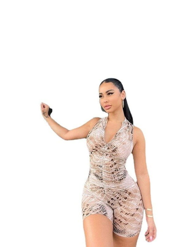 skake print jumpsuit