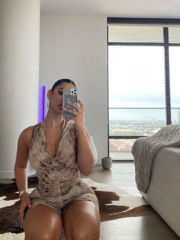 Python Print Hip Rise Slim Waist Jumpsuit