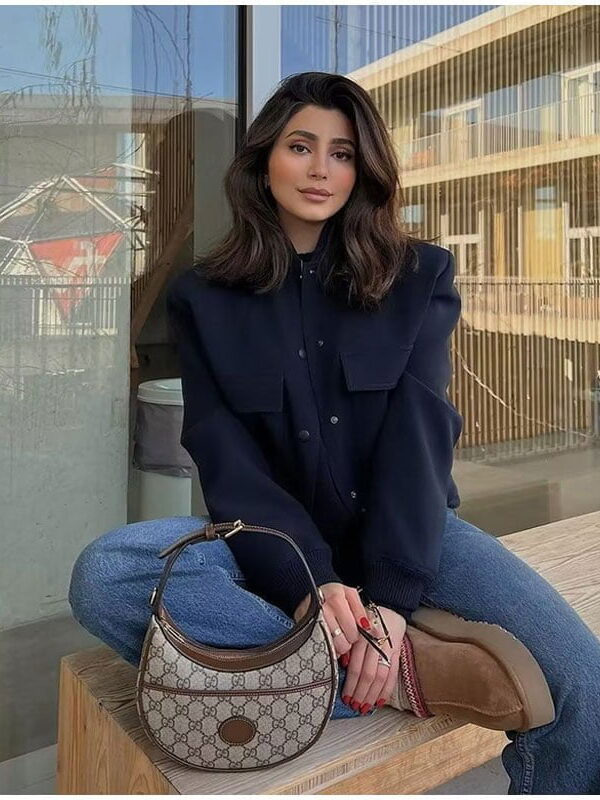 navy blue bomber jacket womens