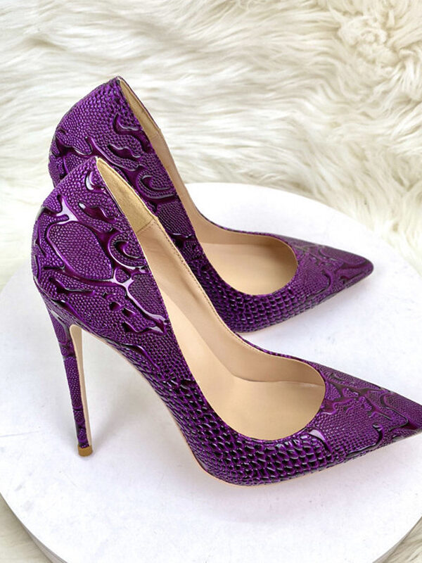 Shimmery  Leather Pencil Heels