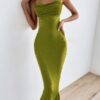 Bearback Drop Neck Mid Dress