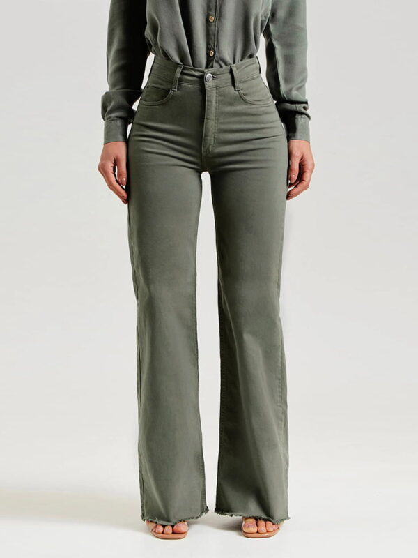 Slim Fit Stretch Flared Pants