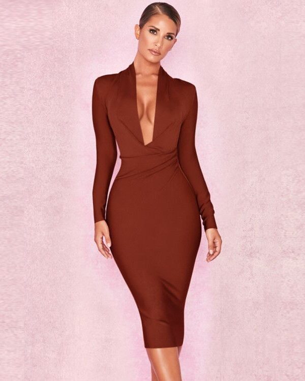 Banquet Mid Length Bandage Dress