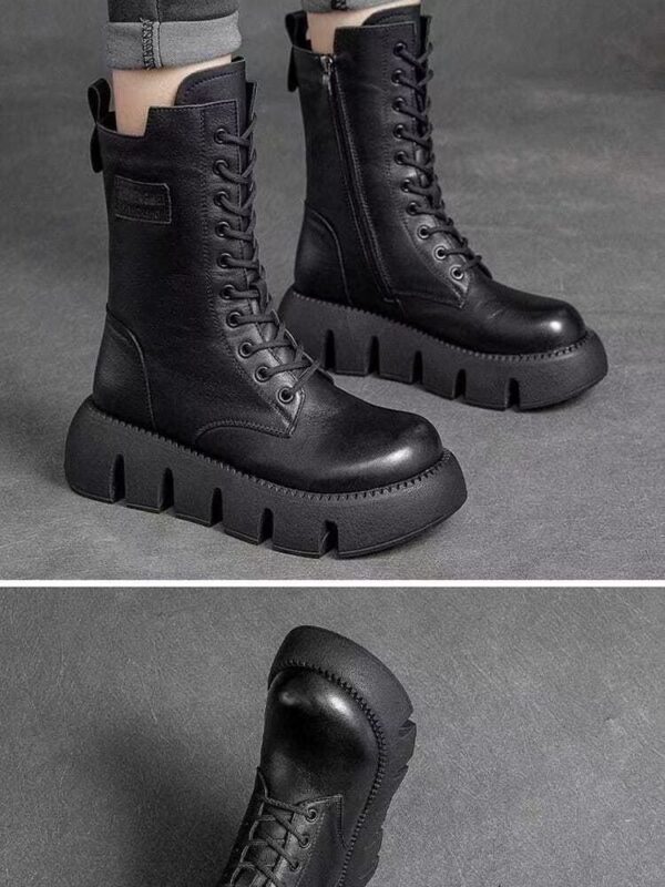 shapeminow Warm Casual Lace-up Cotton Boots