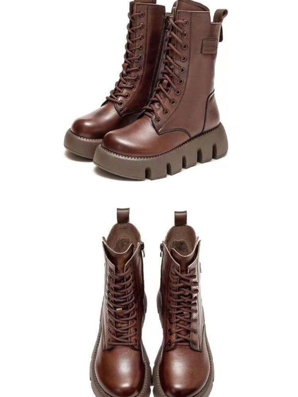 shapeminow Warm Casual Lace-up Cotton Boots