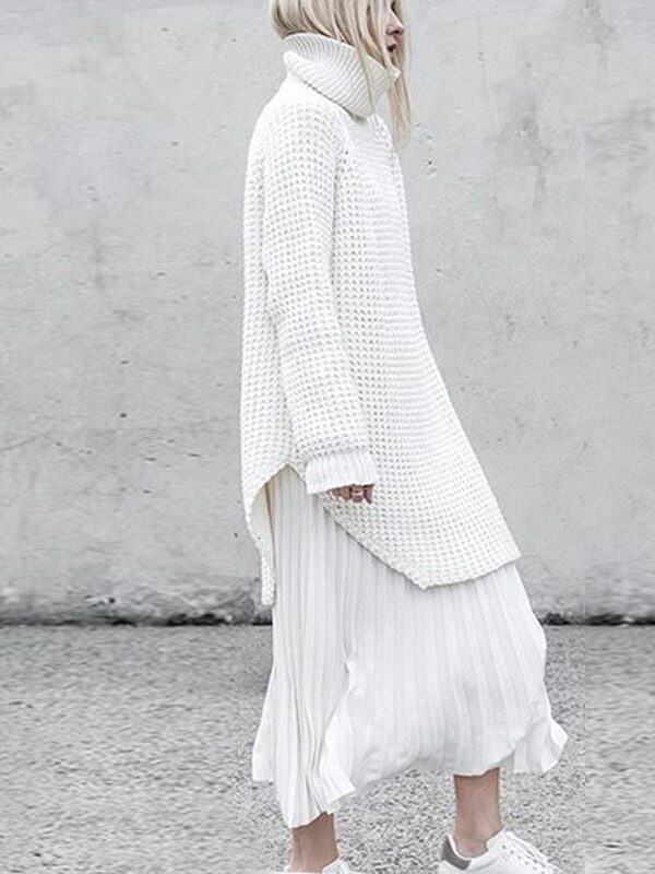 Thick Turtle Neck Knit Long Length Sweater