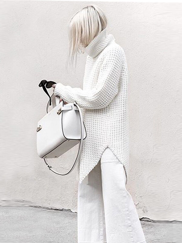 Thick Turtle Neck Knit Long Length Sweater