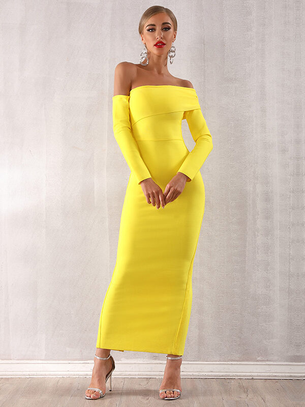 Slant Miaya High Elastic Mixi Bodycon Dress