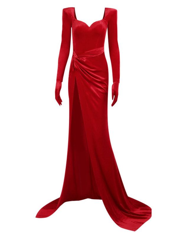 Red Split Vestidos Fiesta  Maxi Party Bodycon Dress