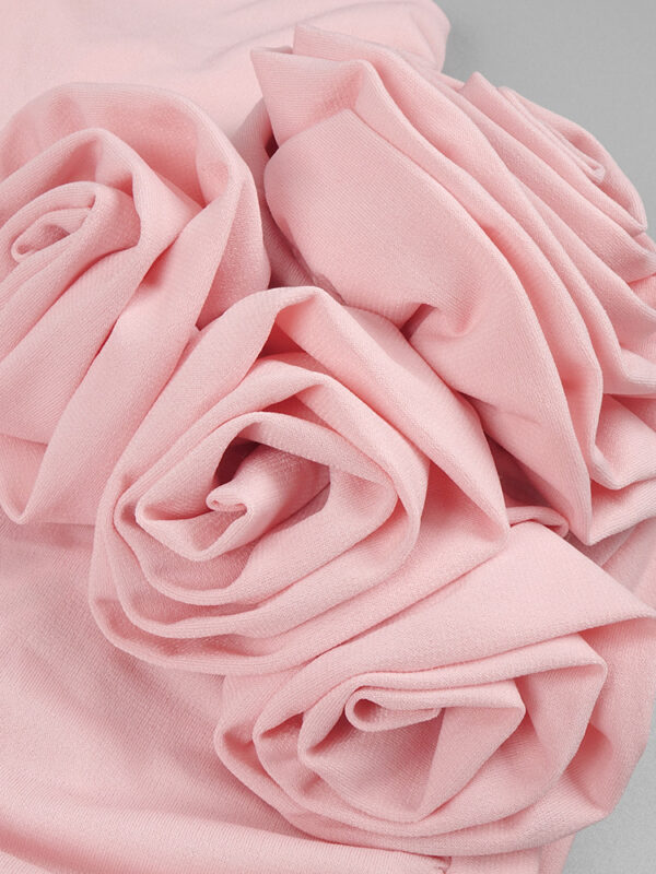 3D FlowerTurtleNeck Sleeveless Bodycon Dress