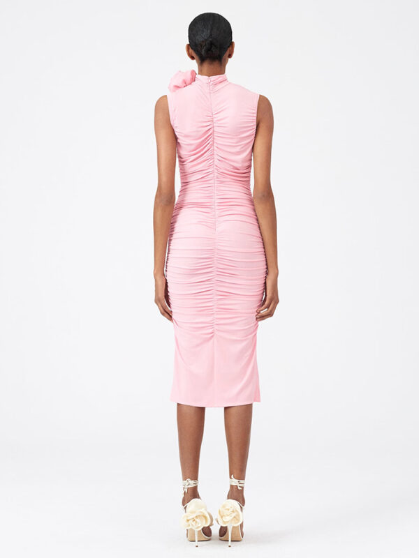 shapeminow 3D FlowerTurtleNeck Sleeveless Bodycon Dress