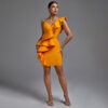 Adorable Sleeveless Frill Mini Bandage Dress 5 Adorable Sleeveless Frill Mini Bandage Dress Orange 1