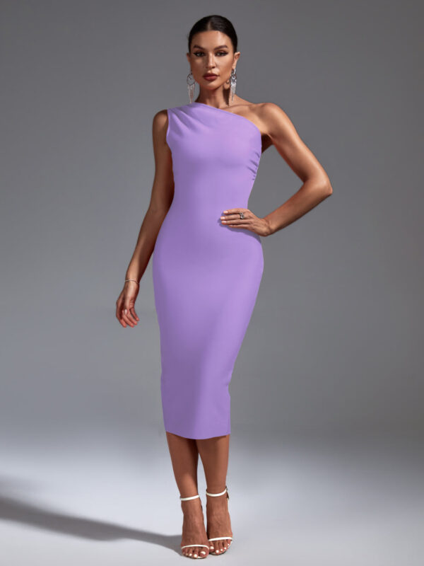 Bandage bodycon one shoulder dress