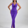 Bonny Pleated Backless Maxi Dress 15 Bonny Pleated Backless Maxi Dress Purple 3
