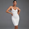 Classy Backless Mini Bandage Dress 11 Classy & Strappy Women Sleeveless Backless Mini Bandage White Dress 3