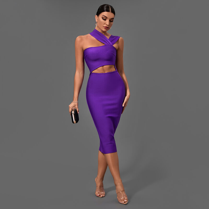 Women Fitted Sleeveless Cocktail Bandage Dress