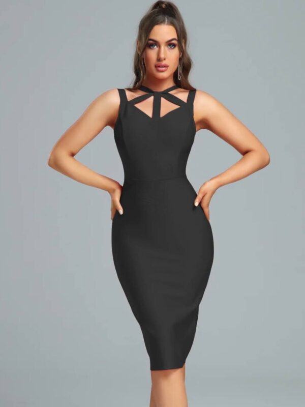 Classy Cut Out Bandage Dress Black 3