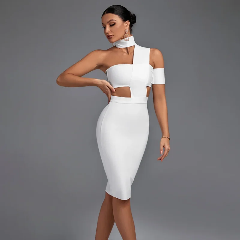 shapeminow De Fiesta Choker Neck Cut out Bandage Party Dress1 | ShapeMiNow is your go-to store for all kinds of body shapers, dresses, and statement pieces.