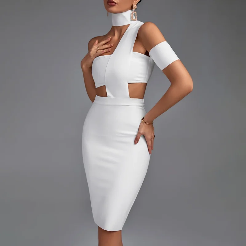 shapeminow De Fiesta Choker Neck Cut out Bandage Party Dress3 | ShapeMiNow is your go-to store for all kinds of body shapers, dresses, and statement pieces.