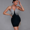 Diamond Fringe Midi Bandage Dress 7 Diamond Fringe Midi Bandage Dress Black 4