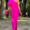 Elegant One Shoulder Slit Evening dress 10 Elegant One Shoulder Slit Evening dress 4