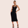 Black Halter Bandage Midi Dress 8 Black Halter Bandage Midi Dress