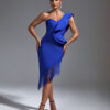 Loa Fringe Midi Bandage Dress 9 One Shoulder Fringe Midi Bandage Dress Blue 2