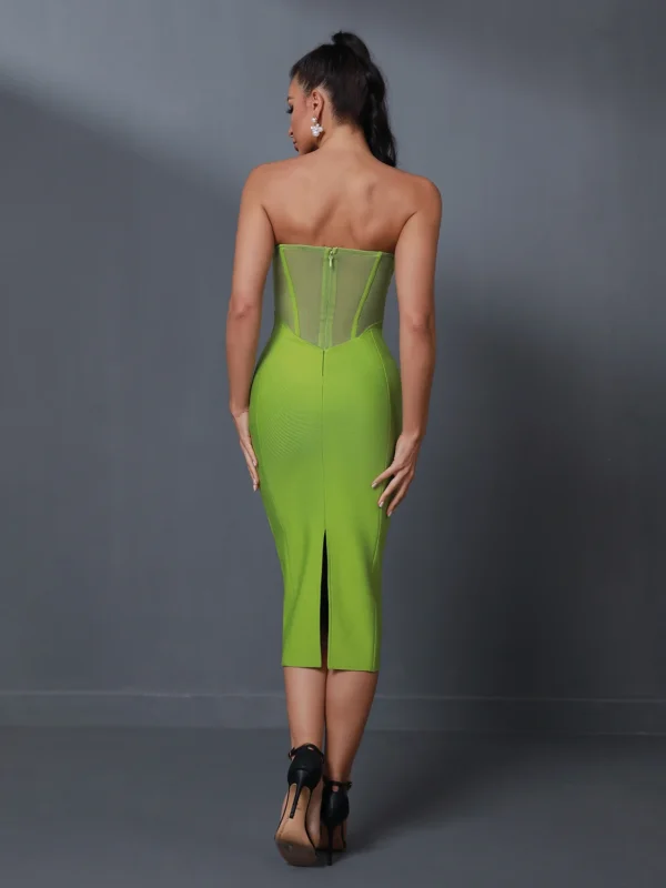 Mesh Abdomen See-Through Cocktail Dress