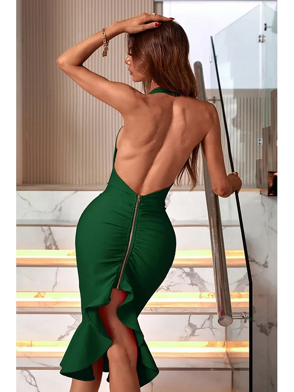 Mermaid Turtle Neck Midi Dress