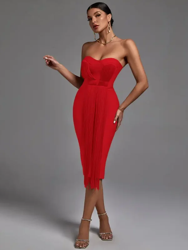 shapeminow Fluff Off Shoulder Bandage Party Dresses