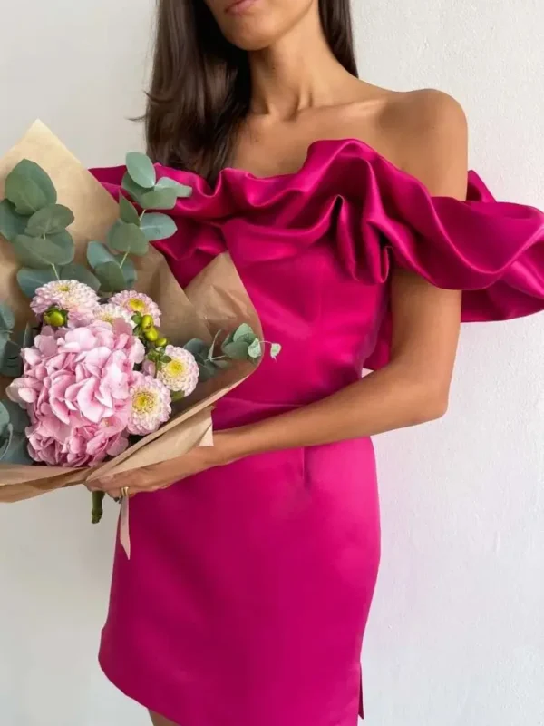 Ruched Tube Top Party Mini Dress