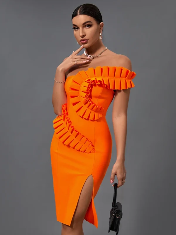 Selvedge Midi White Bandage Dress