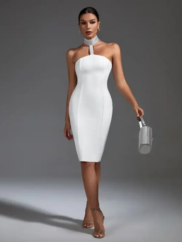 Vestidos Mujer Rhinestone Bandage Dresses