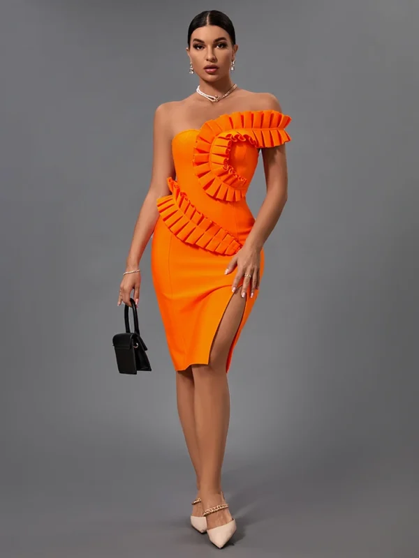 Selvedge Midi White Bandage Dress