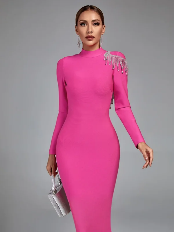 Crystal Beaded Rhinestone Formal Cocktail Dress