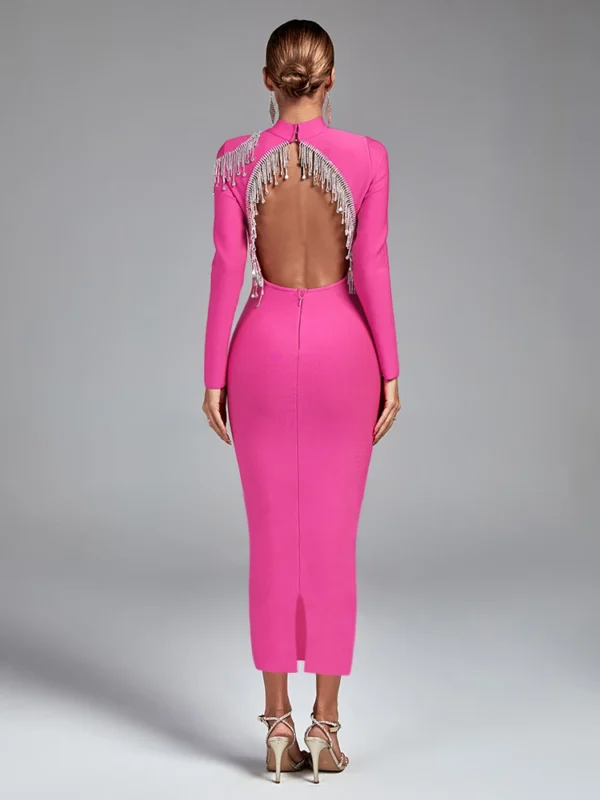 Crystal Beaded Rhinestone Formal Cocktail Dress