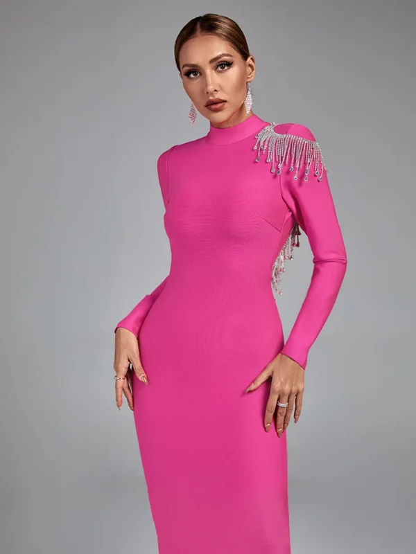 Crystal Beaded Rhinestone Formal Cocktail Dress