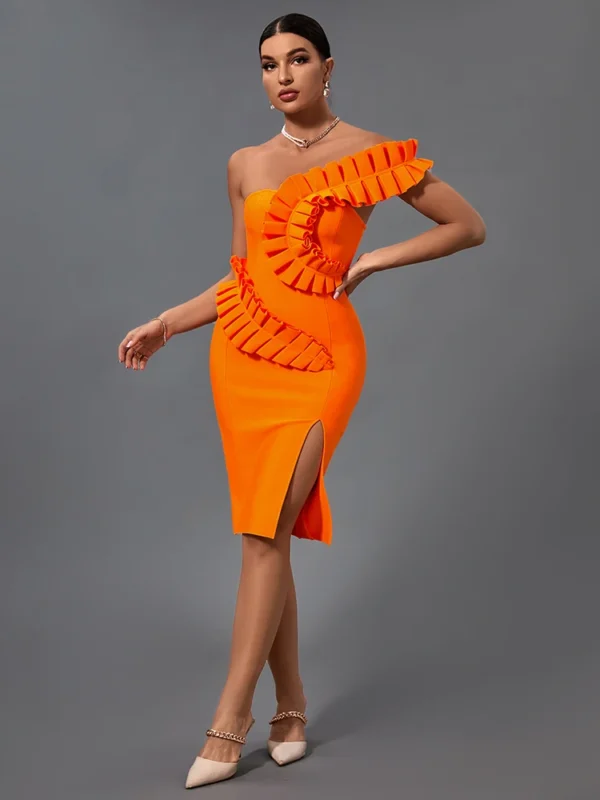 Selvedge Midi White Bandage Dress