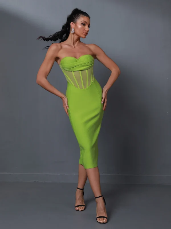 Mesh Abdomen See-Through Cocktail Dress