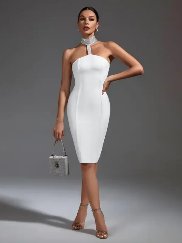 Vestidos Mujer Rhinestone Bandage Dresses