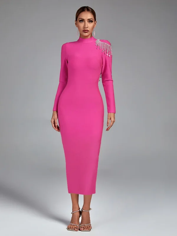 Crystal Beaded Rhinestone Formal Cocktail Dress