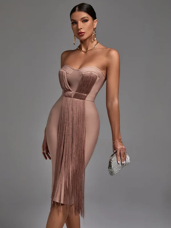 shapeminow Fluff Off Shoulder Bandage Party Dresses