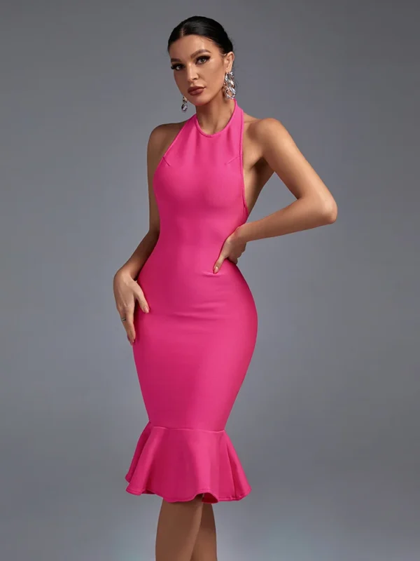 Mermaid Turtle Neck Midi Dress