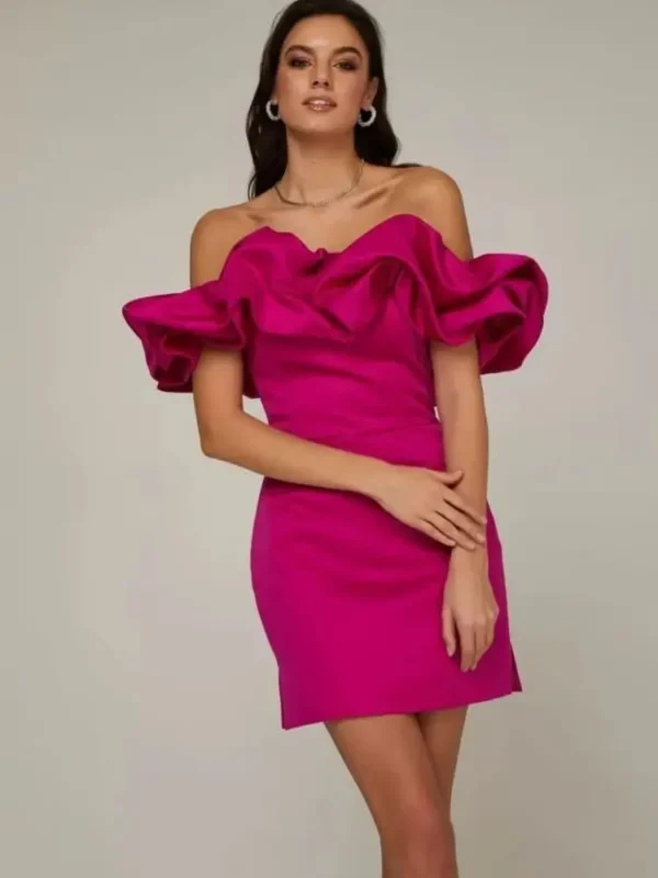 Ruched Tube Top Party Mini Dress