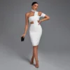 De Fiesta Choker Neck Cut-out Bandage Party Dress 7 0|