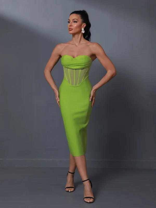 Mesh Abdomen See-Through Cocktail Dress