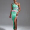 Contrasted Bandage Maxi Dress