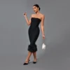 Tubeless Feather Midi Dress 18 Tubeless Feather Midi Dress