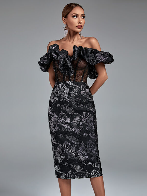 Shapeminow Jacquard evening dress